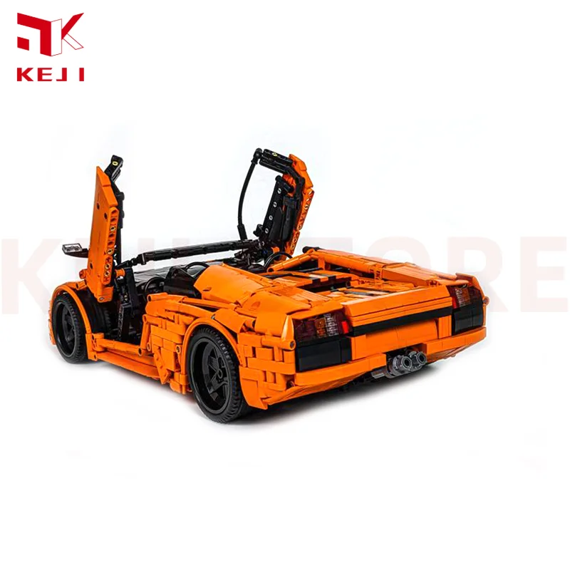 KEJI MOC Lamborghini Murcielago Roadster Super Racing Car Model Building Bricks Kits Kids Toys for Children Boys Christmas gifts