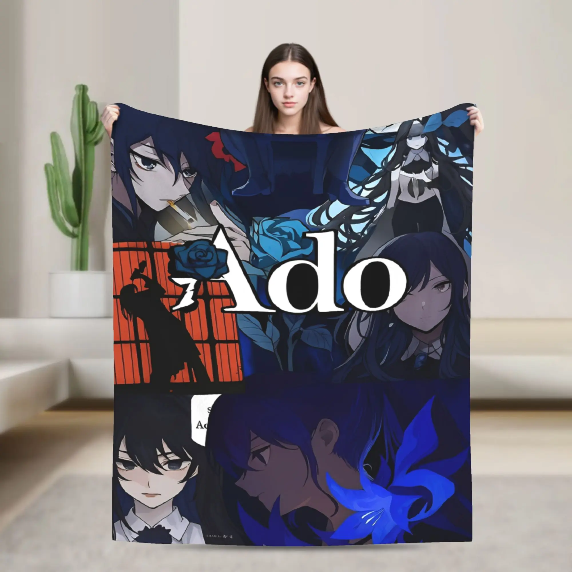 Ado Hibana World Tour Blankets Japan Singer Flannel Funny Warm Throw Blankets for Bedspread Summer