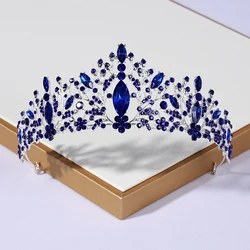 Itacazzo Bridal Headwear Full Of Dazzling Atmosphere Blue-colour Ladies' Bridal Wedding Tiara