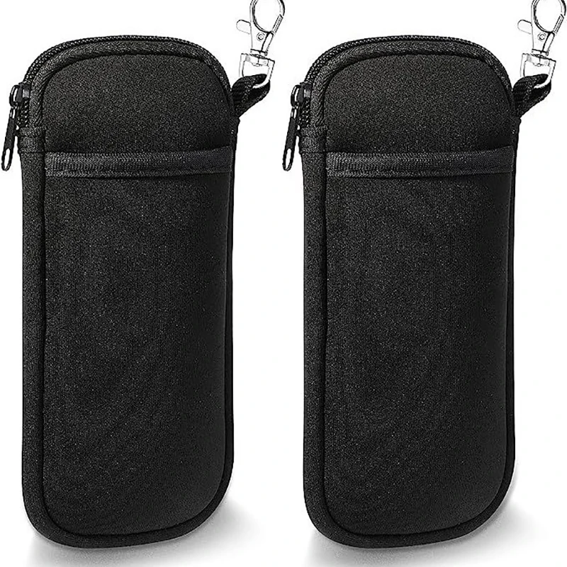 Portable Zipper Soft Glasses Case With Carabiner Sunglasses Case Zipper Eyeglass Pouch Glasses Protective Shell Bag 2 Style