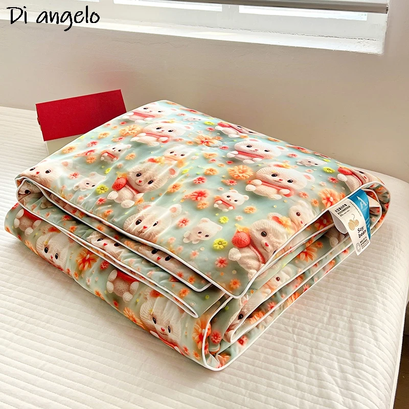 1 قطعة لحاف الصيف 5D الرقمية سوبر مجسمة فول الصويا مكيف الهواء البارد لحاف البطانيات اللحف المفرش غطاء السرير ورقة # /ل