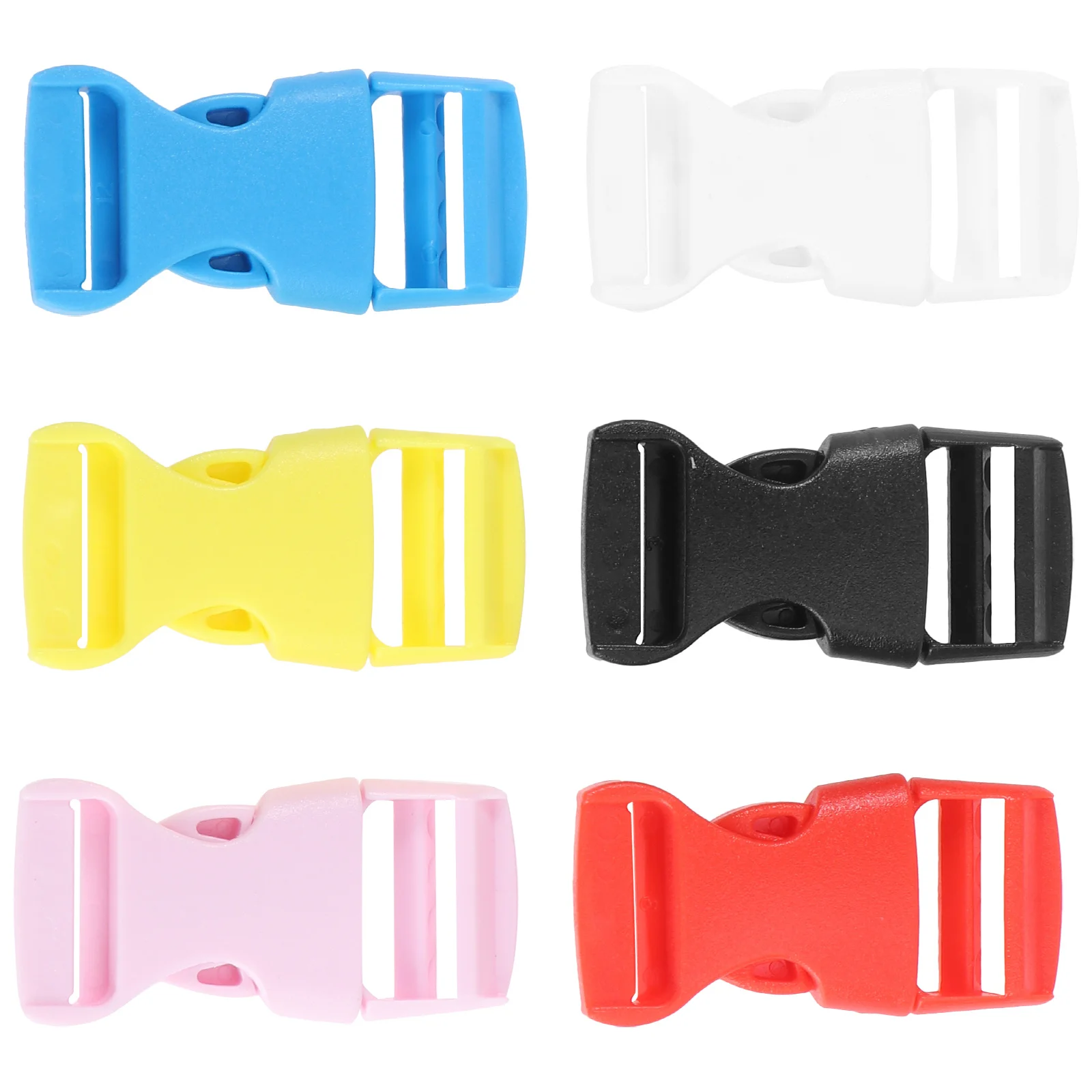 

60Pcs 15mm Colorful Plastic Buckles Sturdy Side Release for Belts Backpacks Multiple Colors Plastic Buckle Side Release Buckle
