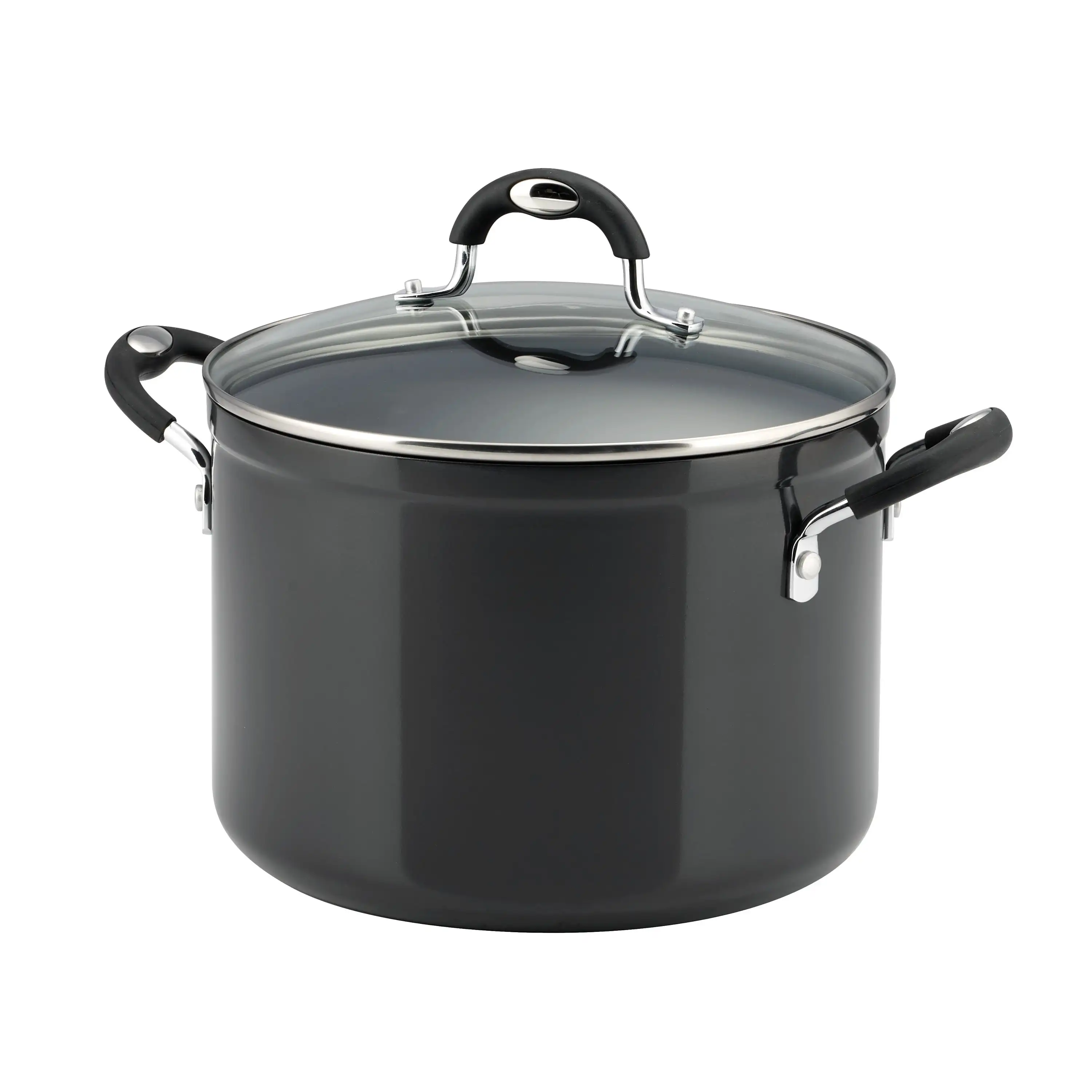 

8 Qt Style Gray CERAMIC Covered Stock Pot