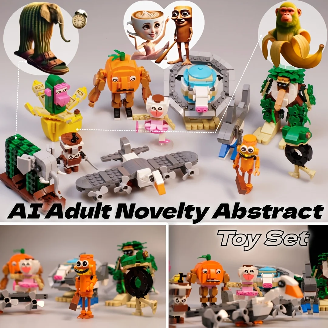 

Tung Tung Tung Sahur Stick Man Tralalero Tralala Adult Novelty Abstract Building Block Set AI Creative Home Gift