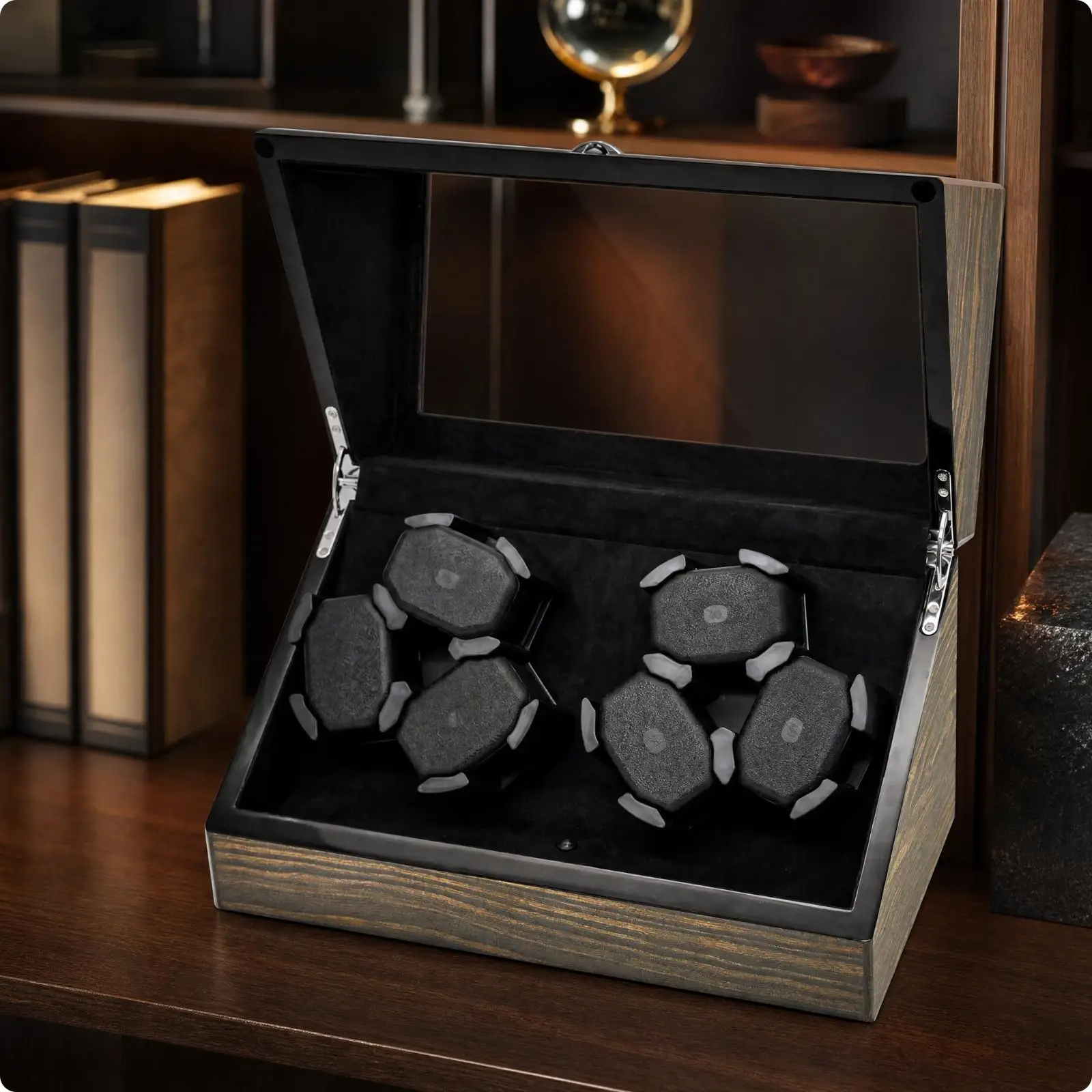 Electric Watch Winding Station with Storage Box Bidirectional Rotation Direction Mechanical Watch Winding Station with Memory