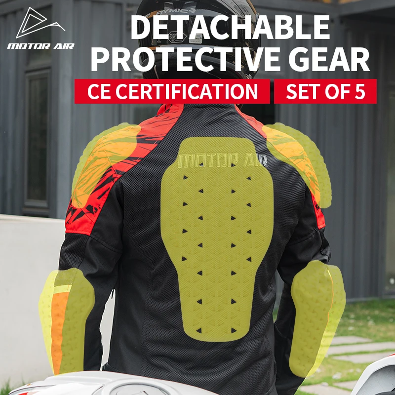 Black Motorcycle Jacket Men's Riding Gears Clothing Spring&Summer Mesh Breathable With CE Armor Protective Equipment Accessories
