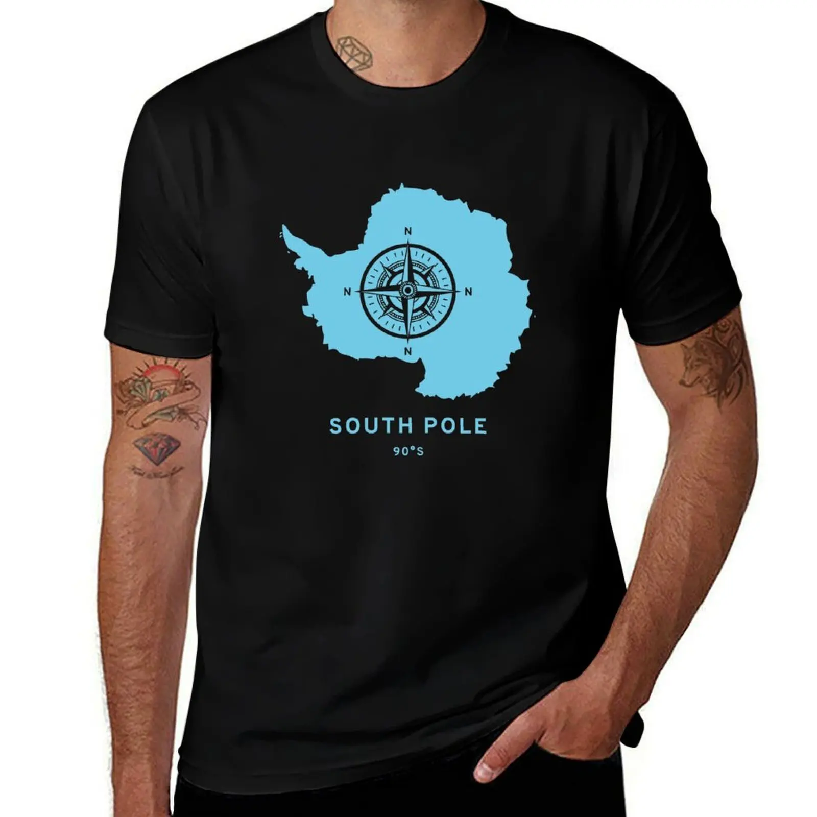 Es estampado de algodón en todas partes (ropa) para hombre, camiseta suave para camiseta, camisas personalizadas, camisetas t Where t North South Pole man