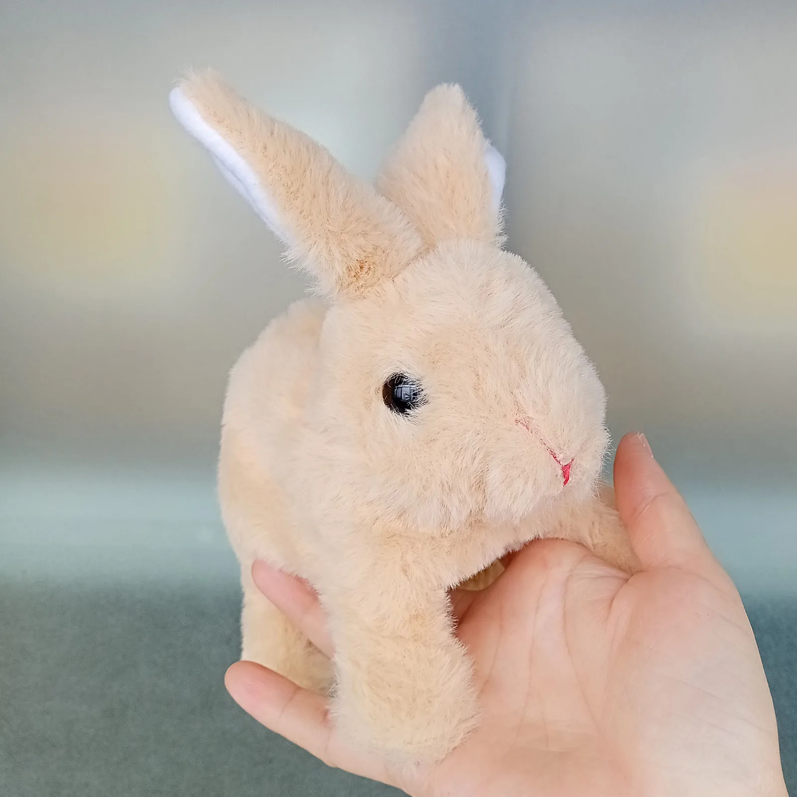 Conejito de peluche eléctrico para niños, juguete de peluche suave con forma de simulación, Animal PEQUEÑO, batería interactiva, regalo favorito