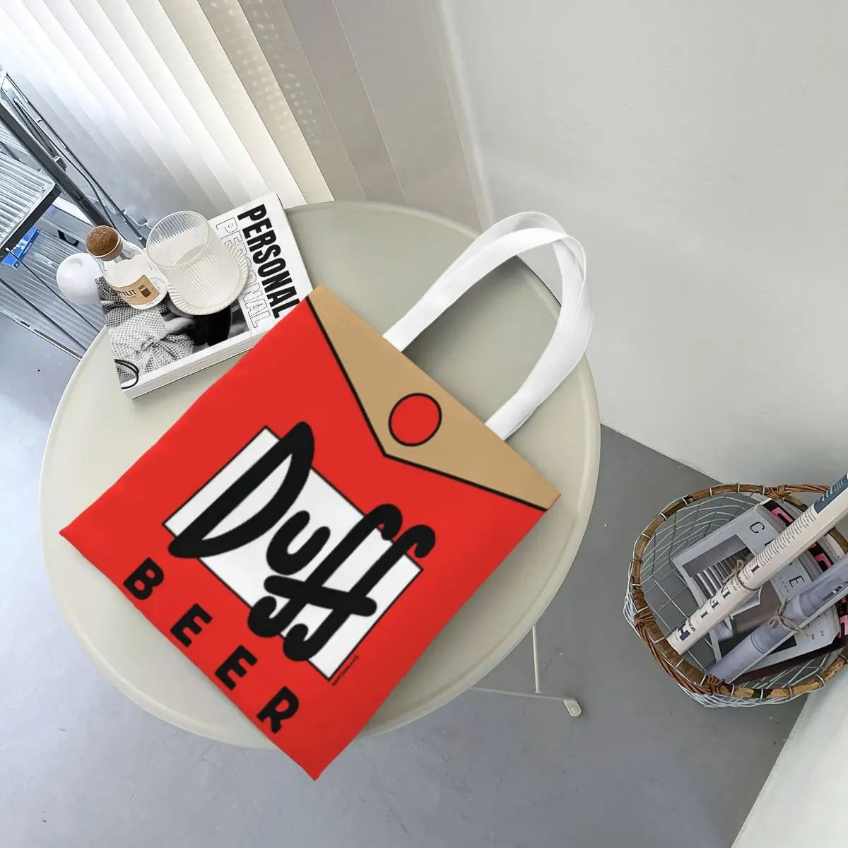 Duff Beer Shopping Bags Lona The Tote Bag Dobrável para Senhoras Ombro Tote Bolsa de Viagem