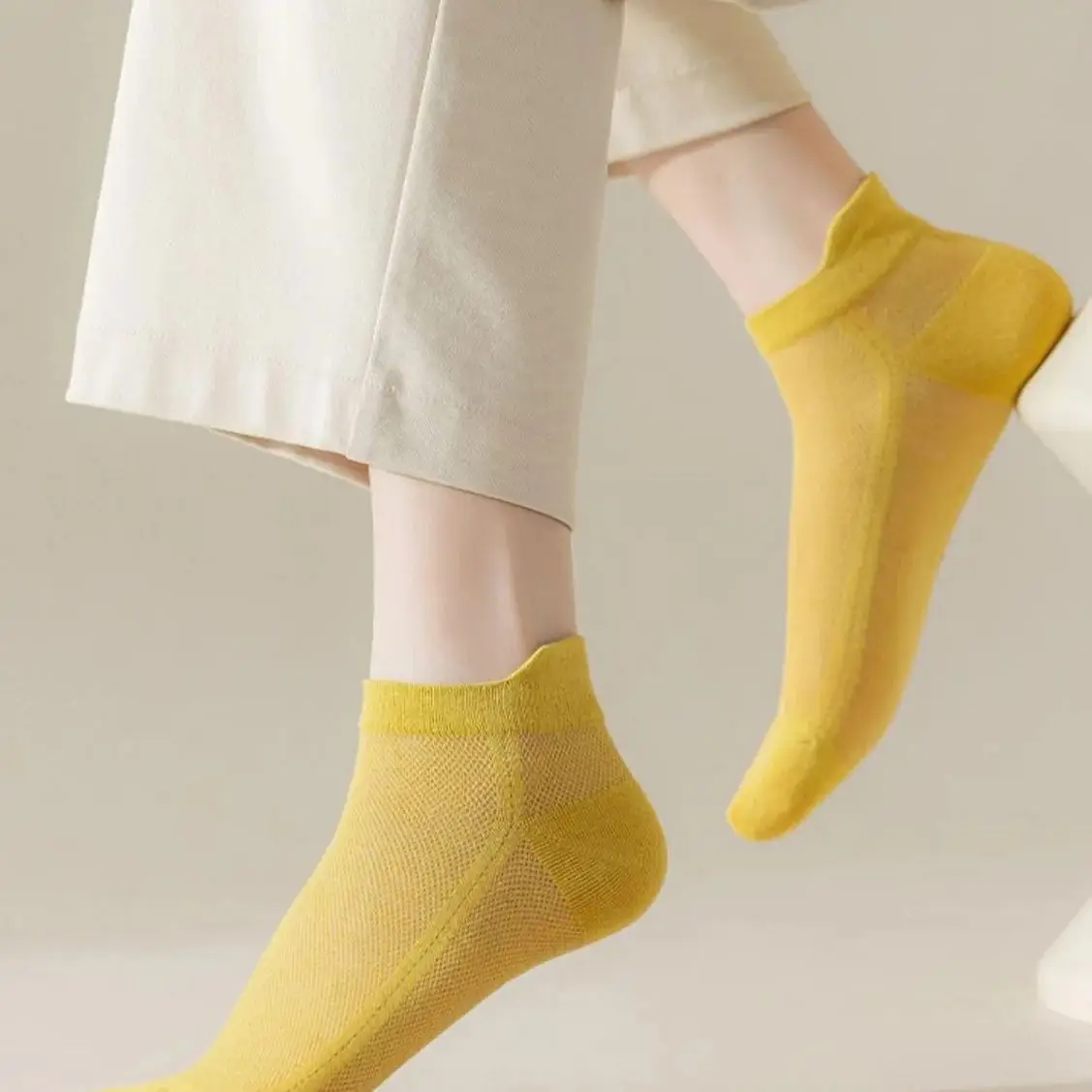 5 أزواج/مجموعة جوارب نسائية غير مرئية من السيليكون غير قابلة للانزلاق بألوان الحلوى الصلبة