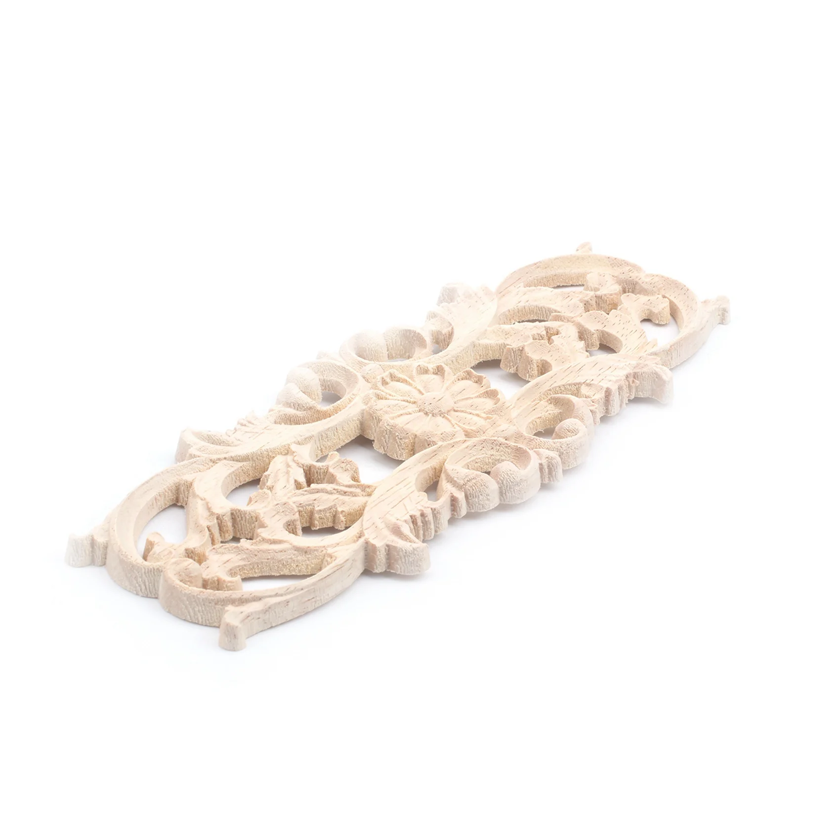 6X Rubber Wood Carved Applique Retro Furniture Crafts Decor New(22.5 X 8Cm)