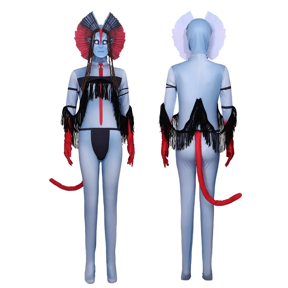 Avatar 3 Cosplay Costume Fire and Ash Navi Neytiri Women Polyester Jumpsuit Halloween Cosplay Bodysuit Set For Adult