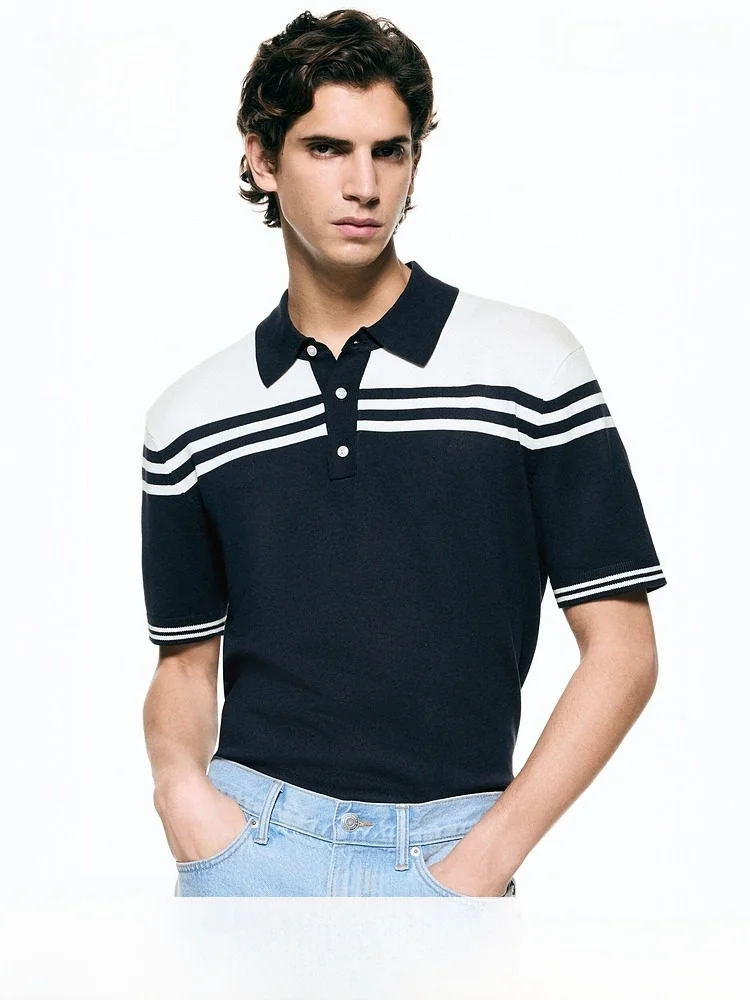 

H&M Spring New Men's Stand Fit irt 34727 Casual Sle Regular Thin Micro Stretch Daily Wear Polyester Blend