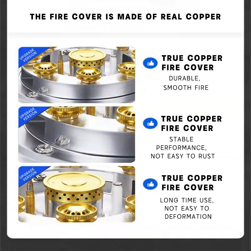 حواف معدنية على سطح الطاولة، زر غاز طبيعي / موقد غاز مزدوج الموقد