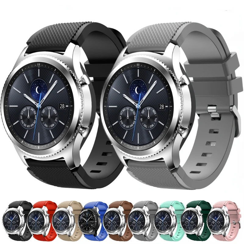 Pulseira de silicone de 22mm para samsung galaxy watch 3 45mm pulseira esportiva macia para amazfit gtr 47mm huawei watch 3/gt2 correa