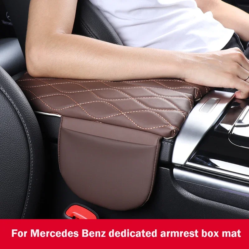 Center Console Armrest Box Cover Pad For Mercedes Benz E C Class 2017-22 W213 CLS 2018-2022 Leather Anti-Scratch Armrest Cushion