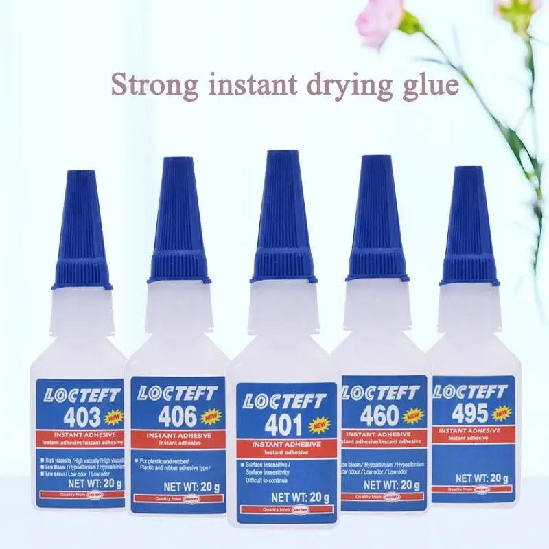 20g 401 403 495 Super Glue Instant Quick-Drying Cyanoacrylate Adhesive Leather Rubber Wood Metal Strong Bond Liquid Glue Tool