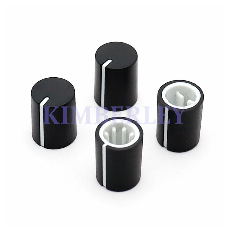 20PCS Black And White Plastic Knob Cap Potentiometer Code Switch Cap Electrical And Electronic Knob Cap Mixer Switch Cap