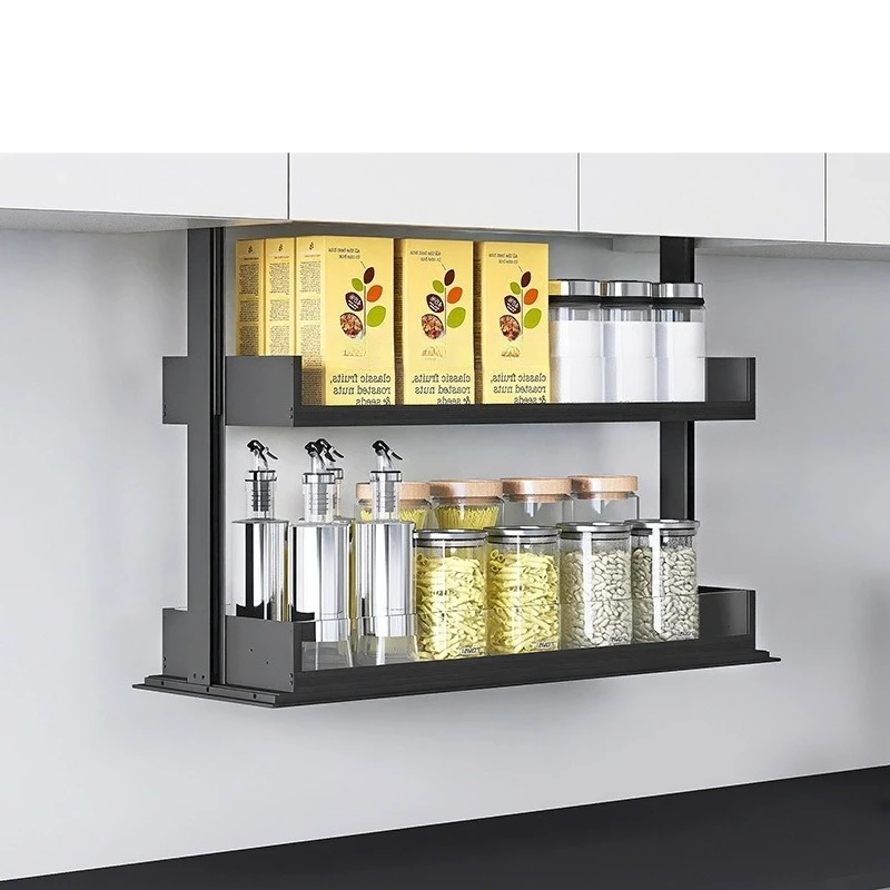 

Vertical smart hanging cabinet lift basket touch control voice voice control mobile phone remote control electric descent