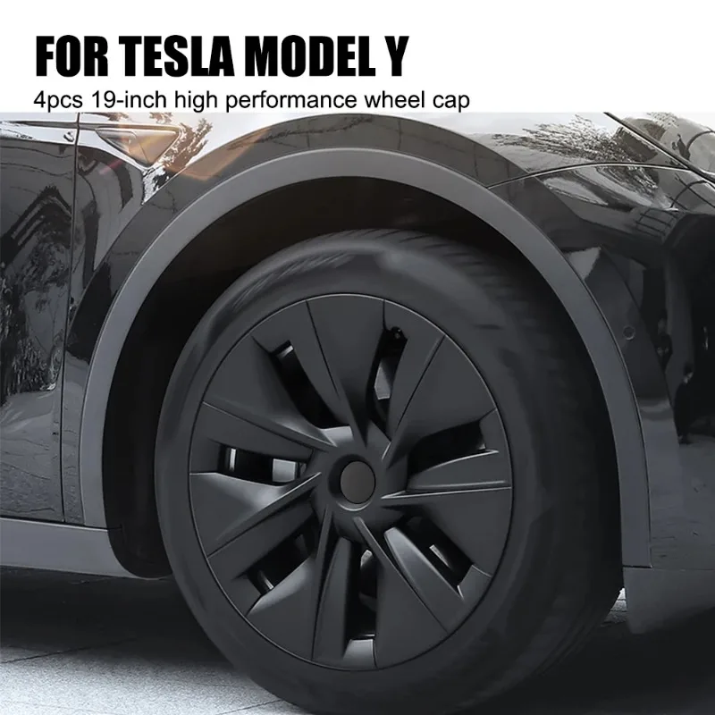 Car Wheel Hub Cap DIY 19 Inch Full Cover Hubcap Carbon Fiber Decorative Automotive Accessories for Tesla Model Y 2021 2022 2023