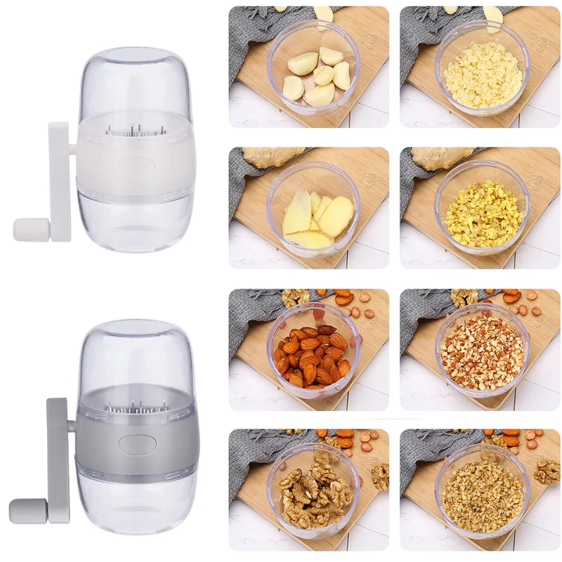 

Manual Nut Grinder Peanut Crusher Garlic Press Multifunctional Hand Shake Dry Fruits Gadget Food Processor Kitchen Accessories