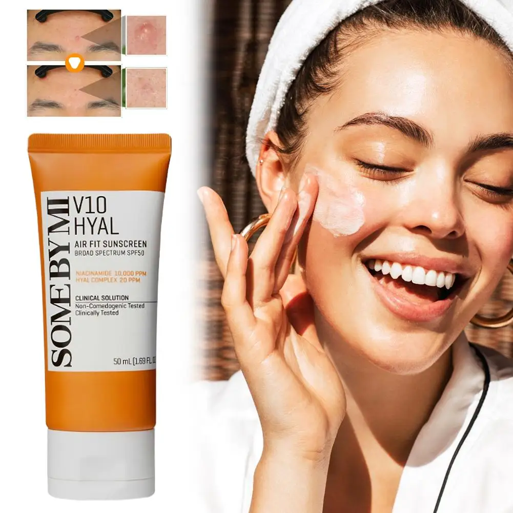 SOME BY MI Hyal Air Fit Protector solar 50 ml Spf 50 Protege eficazmente contra los rayos Uva/Uvb Prevención de quemaduras solares Protección solar suave