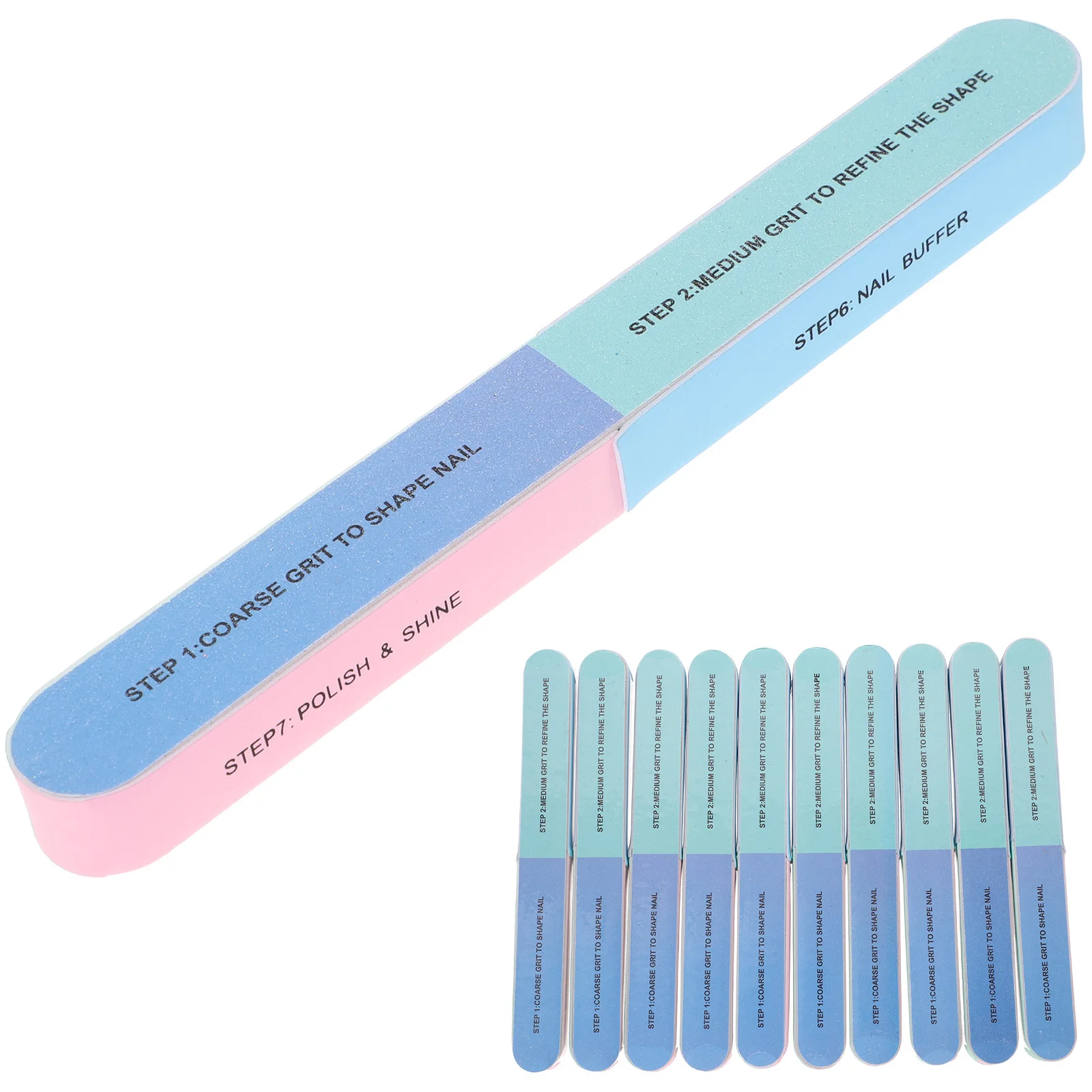 Limas de uñas de doble cara, herramienta creativa de manicura para esmalte de uñas, lijado de extensiones de uñas postizas naturales, 10 Uds.