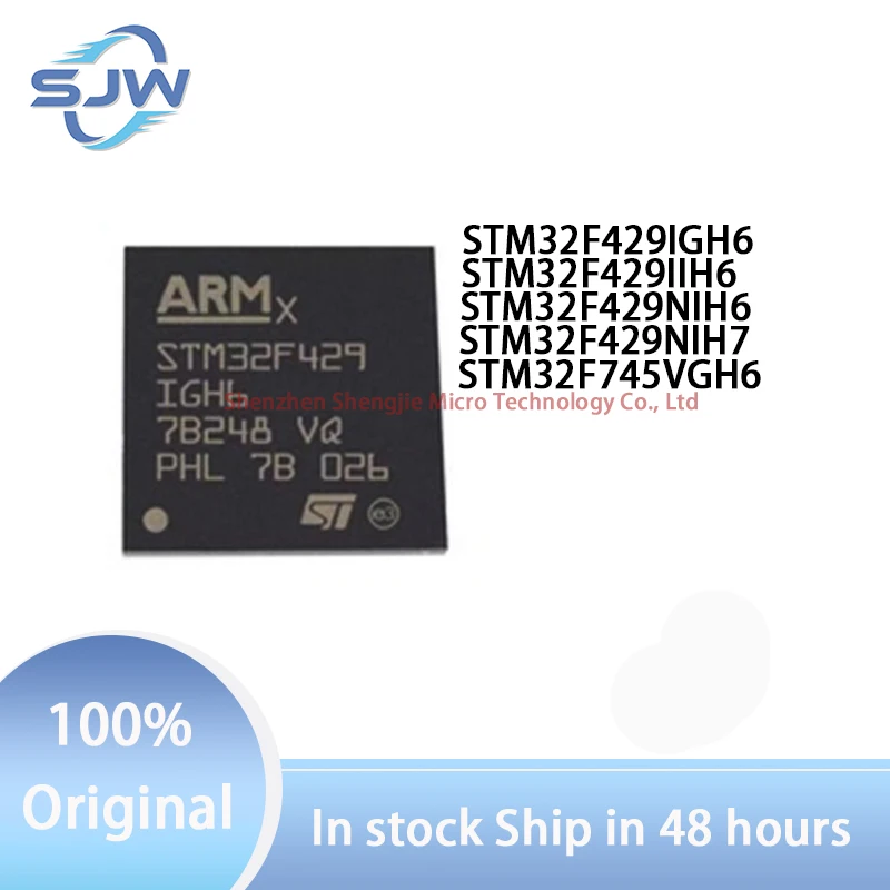 STM32F429IGH6 STM32F429IIH6 STM32F429NIH6 STM32F429NIH7 STM32F745VGH6 UFBGA201 BGA-216 TFBGA100 32-bit microcontroller chip