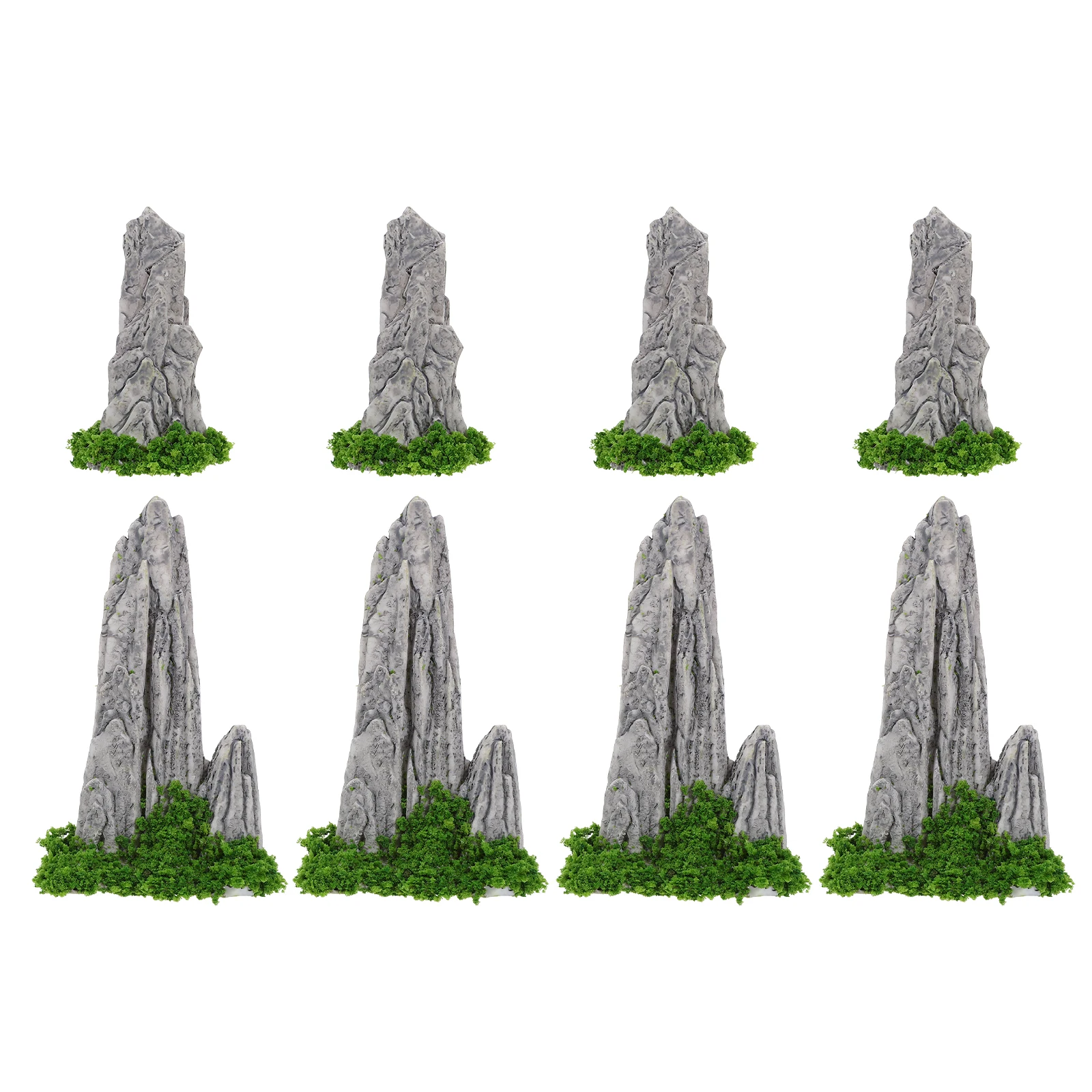 

8pcs Miniature Simulated Rockery Ornaments Resin Bonsai Garden Micro Landscape Decor Mini Mountain Desk Living Room Aquarium