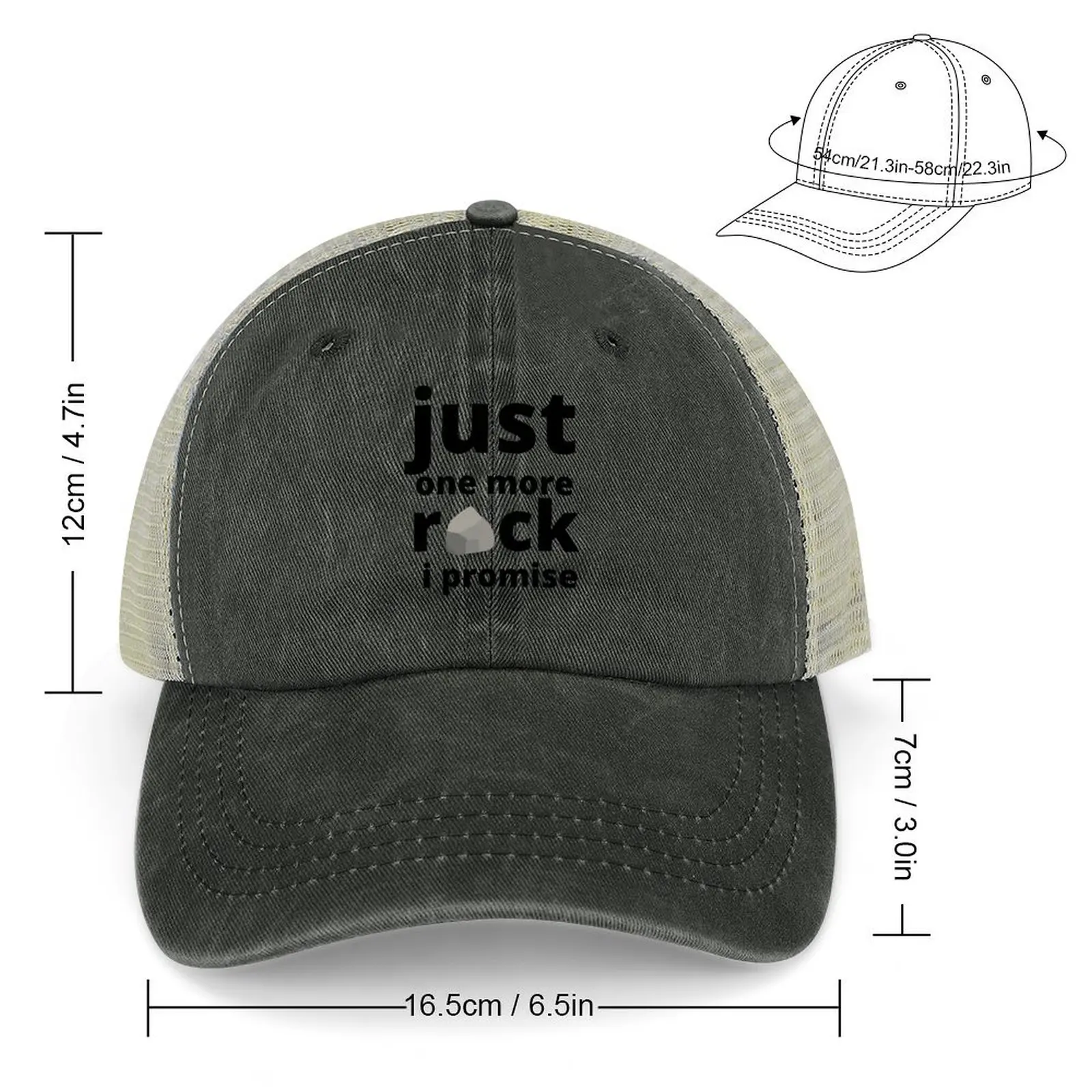 just one more rock i promise Cowboy Hat Hip Hop Golf Wear Luxury Woman Men's