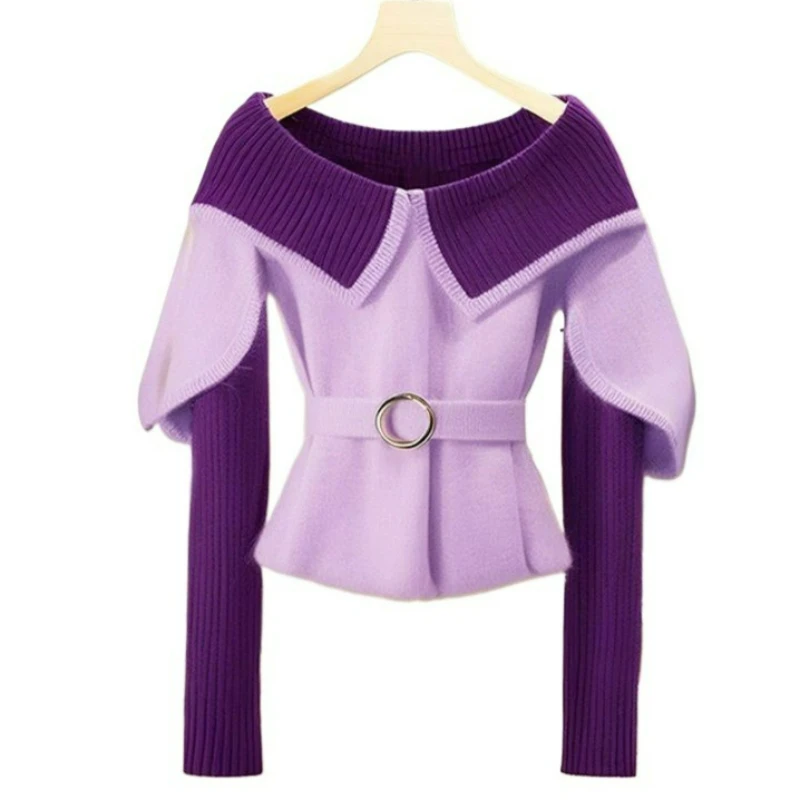 

The 2026 Autumn/winter Fashion Knitted Top Is Designed A High-end Elegant Look Worn As An Inner Layer Sweater As An Outer Layer