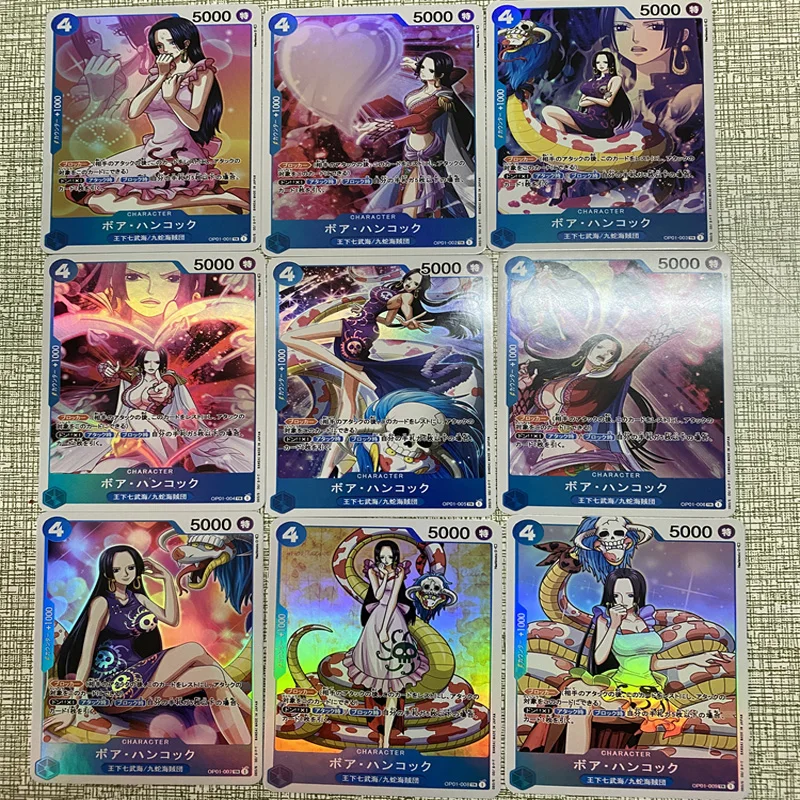 

A Set of 9 Self-made OPCG Pirate Queen Colorful Flash Craft Anime Cards with a Size of 63X88 Flash Cards