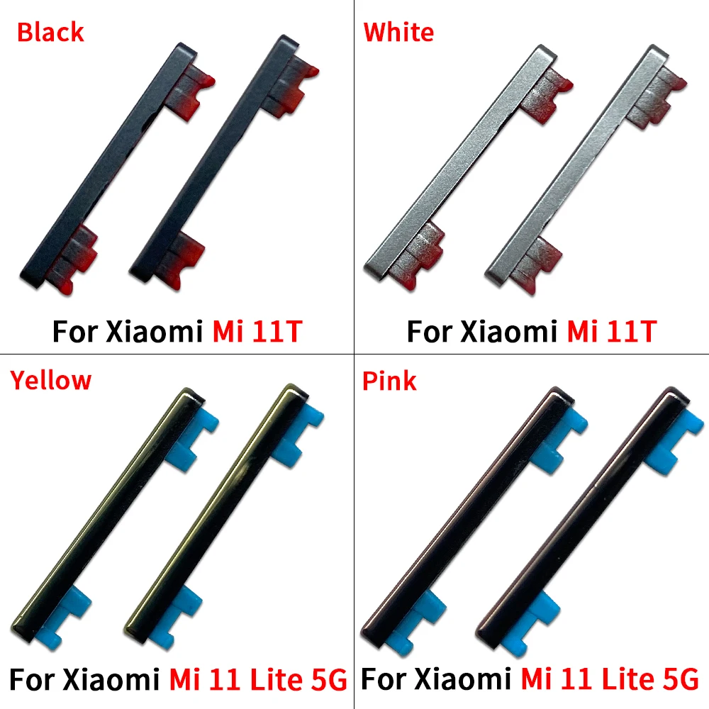 ทดสอบโทรศัพท์ปุ่มปรับระดับเสียงใหม่สําหรับXiaomi Mi 11 Lite 5G / Mi 11 Pro Ultra / Mi 11Tภายนอกบนปิดด้านข้างอะไหล่ซ่อม