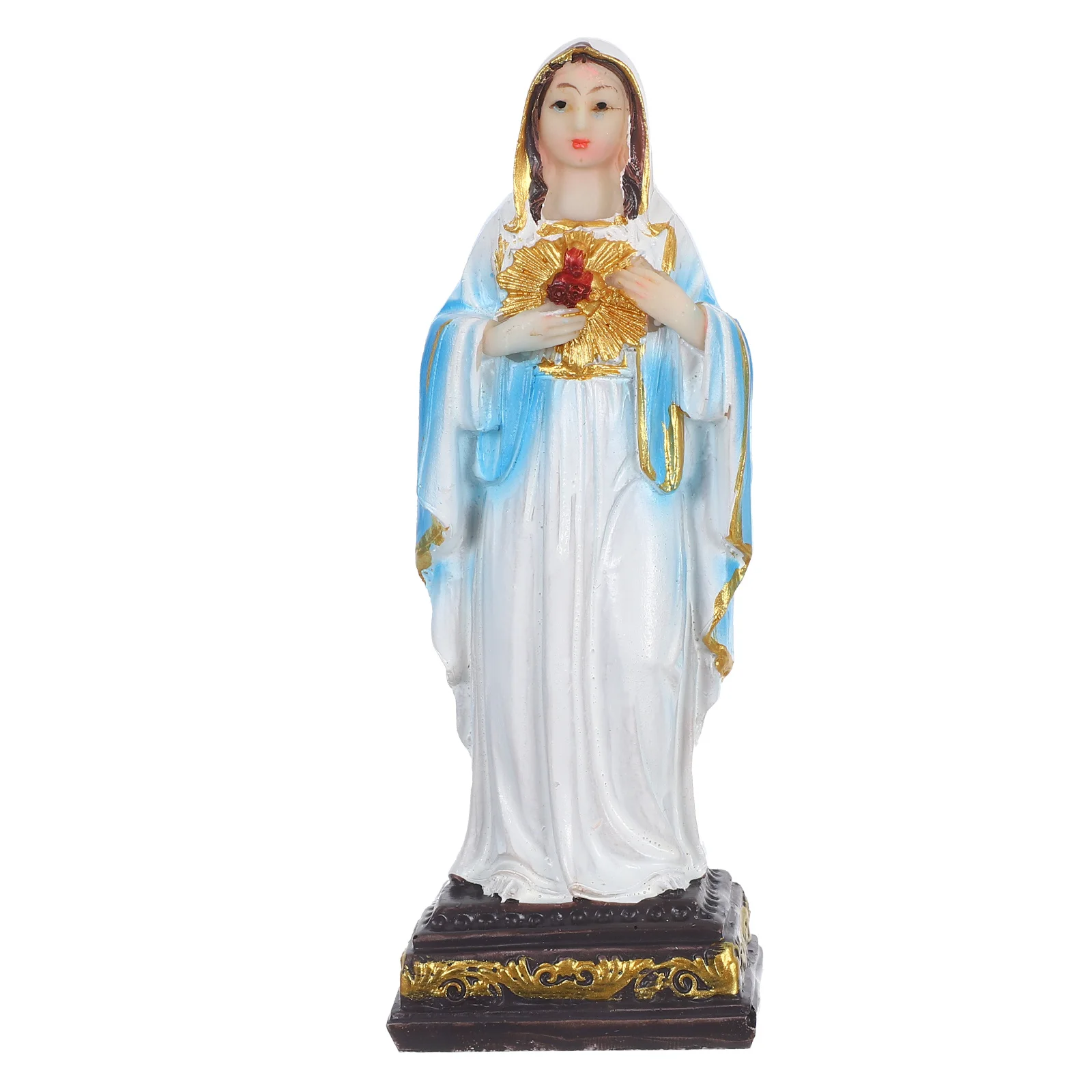 

Holy Father Resin Statue Miniature Religious Decor for Home Church Christmas Tabletop Spiritual Sculpture Holy Father Figurine