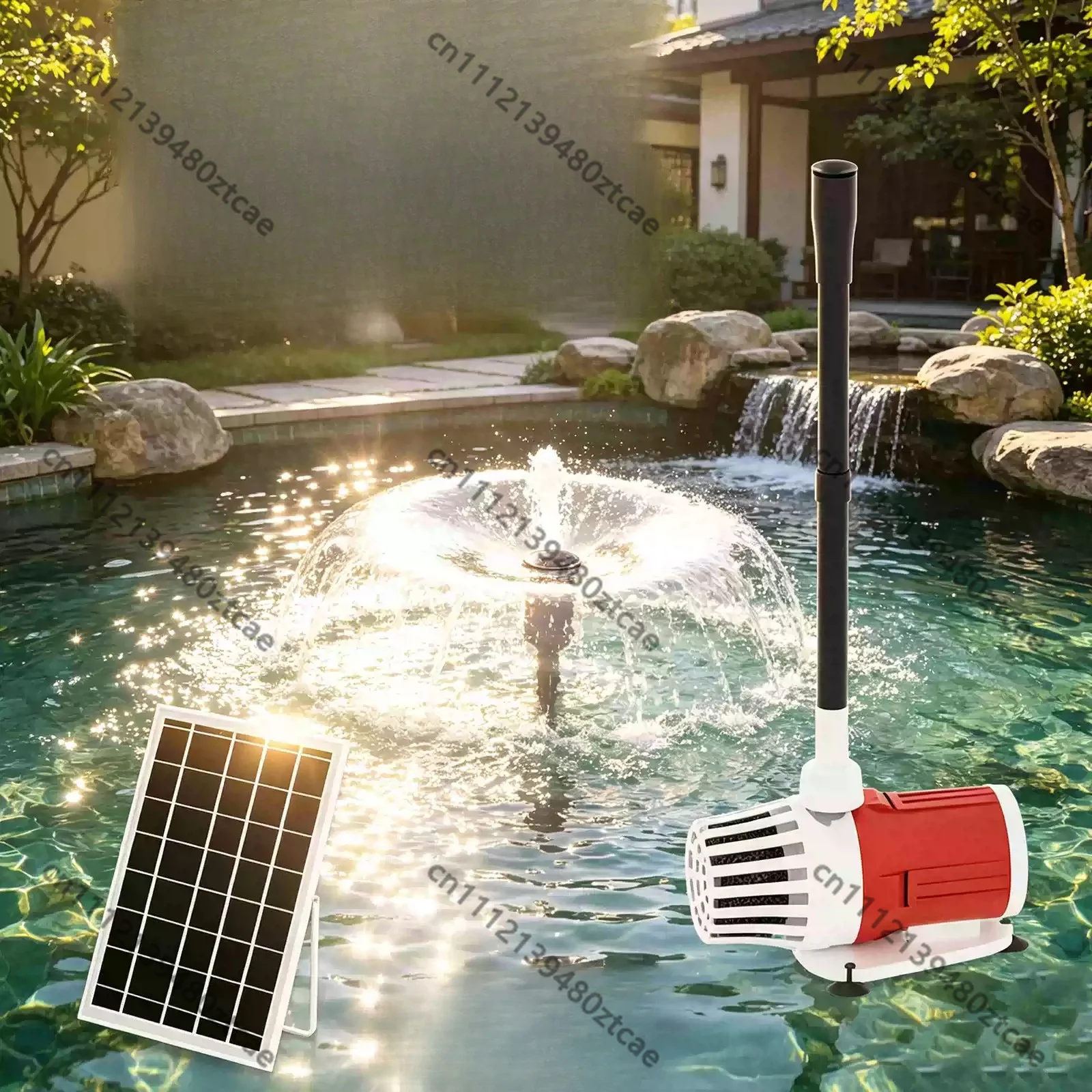 Solar Water Pump Dual Use Fountain Kit Mini Mushroom Fountain For Outdoor Garden Fish Pond Circulation