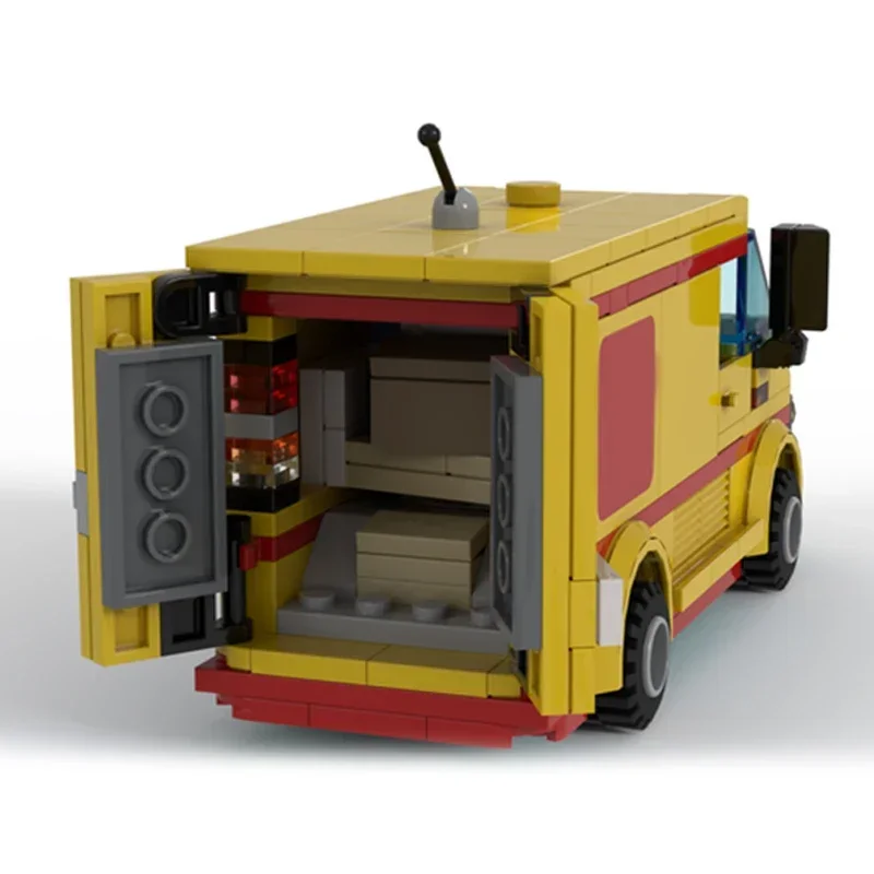 MOC-décennie s de Construction Modulaires pour Enfants, Briques Techniques, Modèle de Voiture de Ville, Panneau Moyen, Van de Courrier, Cadeaux, Jouets, Ensembles de Bricolage, Assemblage