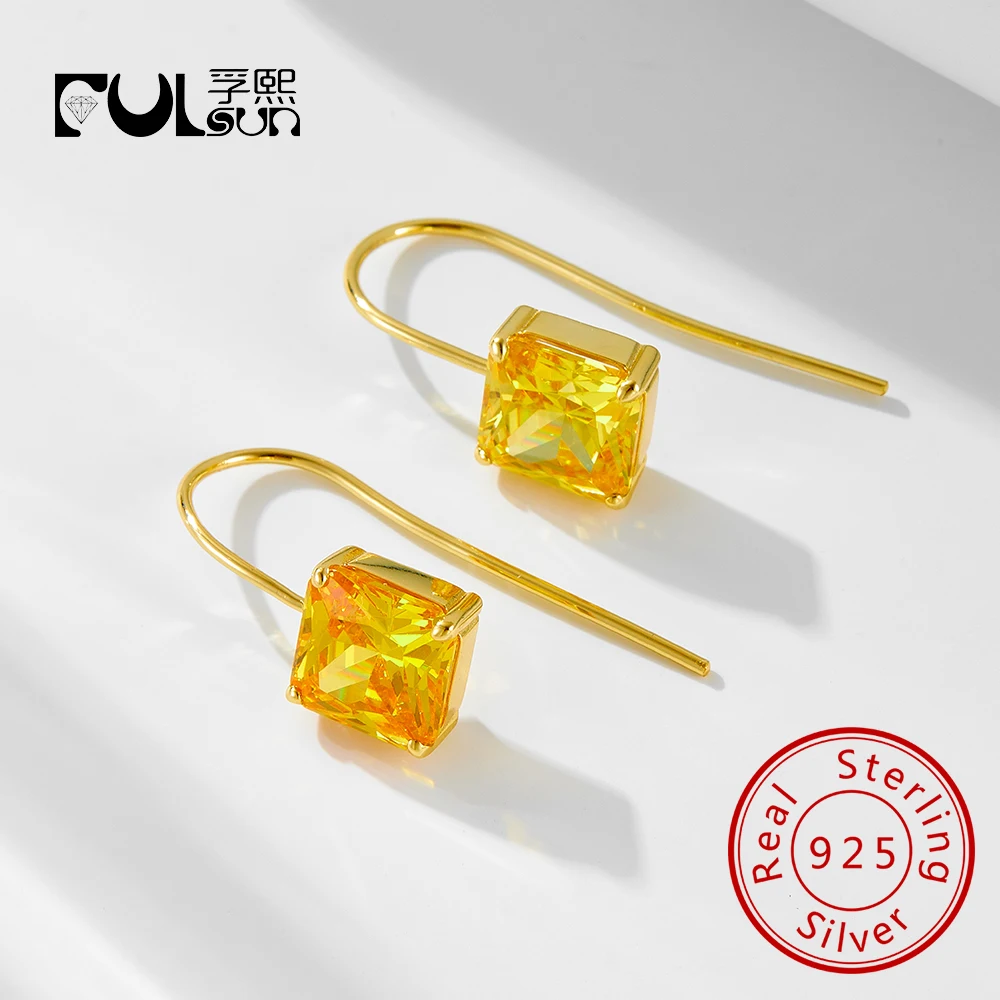 

Новые французские серьги из стерлингового серебра 925 пробы с цитрином и цирконом, элегантные ювелирные изделия, розовый кварц, розовый крючок для ушей, женские нишевые серьги с морганитом, красочные серьги