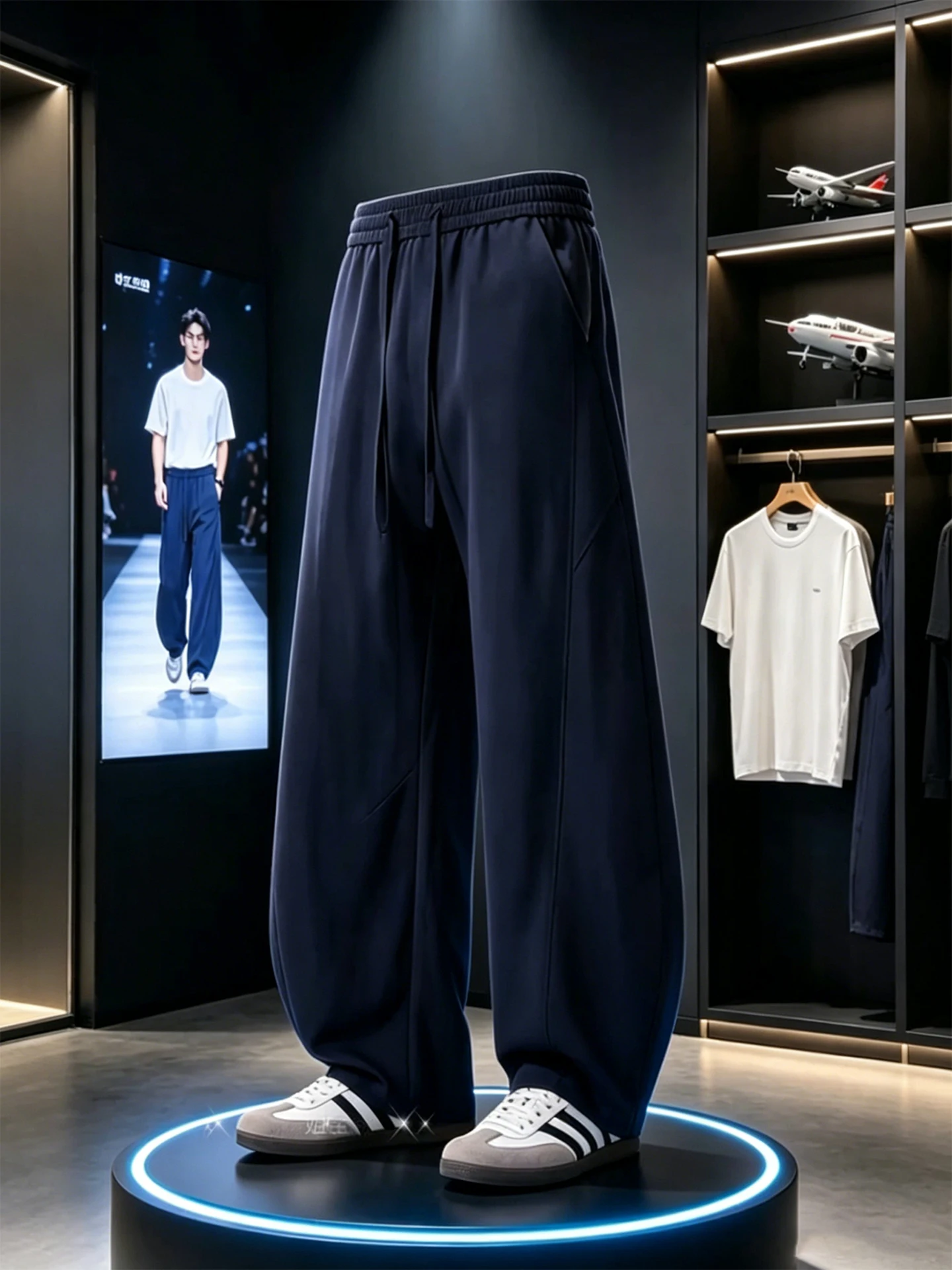 

Lightweight Summer Cotton Linen Men's Loose Wide Leg Casual Pants Harlan Style Straight Cut Trousers Comfortable Breathable
