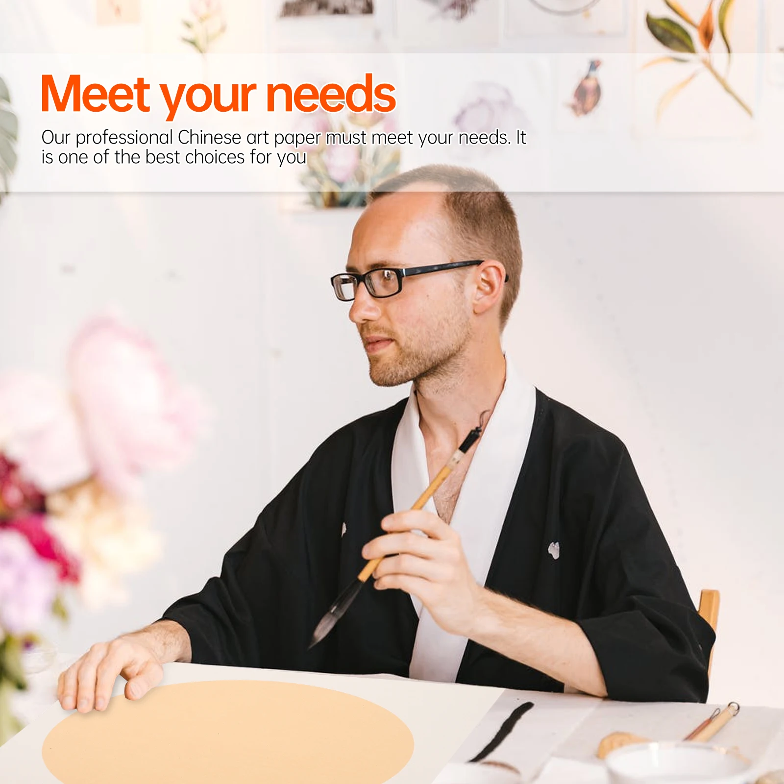 10 Sheets Rice Paper Fan Surface Chinese Calligraphy Supplies Handwriting Practice Tool Drawing White Office