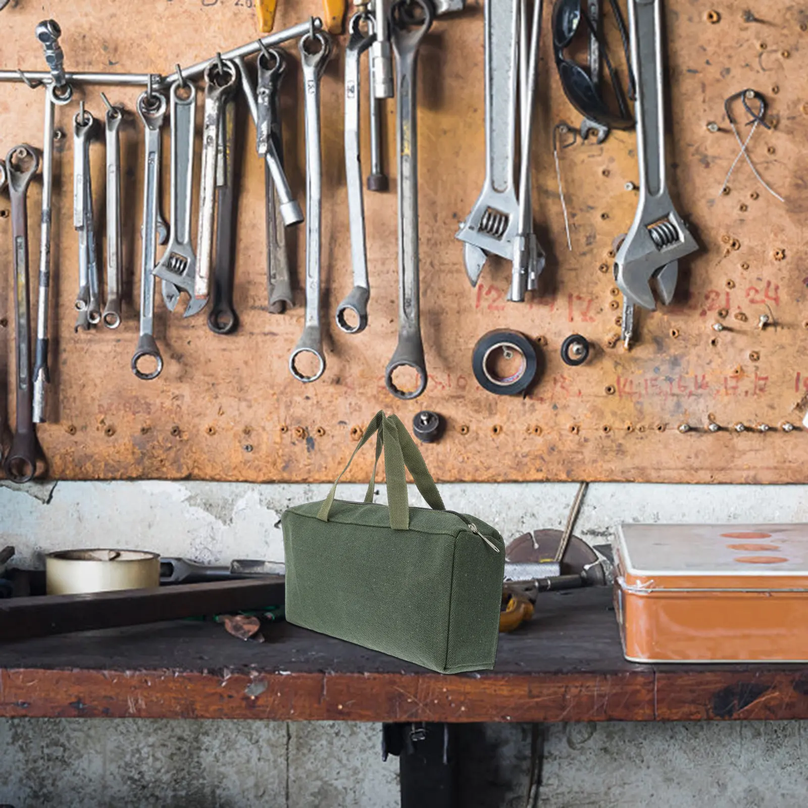 

Сумка для инструментов из холщовой ткани, многофункциональная, сверхпрочная, износостойкая, устойчивая к царапинам, вместительная сумка-тоут для электриков и строителей