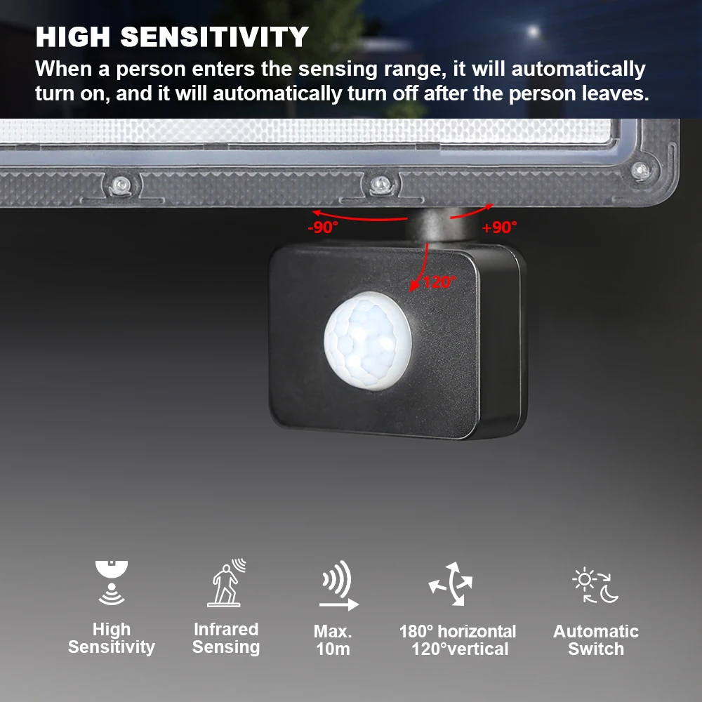 PIR Motion Sensor LED Flood Light Spotlight 220V Outdoor Projector 50W 100W 200W 300W 500W IP66 Waterproof Garden Floodlight