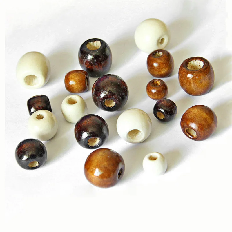 50 Pcs/lot Vintage Hair Braid Beads Cuffs Clip 10/12mm Oval Wooden Beads for Girls Women Hair Braiders Styling Tools Accessories