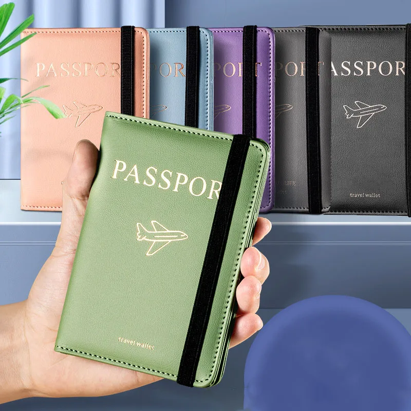 Funda para pasaporte de viaje para hombre y mujer, funda impermeable a prueba de polvo, soporte para pasaporte, accesorios de viaje