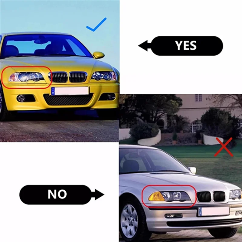 A42M-سيارة الجبهة غطاء المصباح أباجورة قذيفة مصباح المصابيح الأمامية غطاء للعدسات لسيارات BMW 3 سلسلة E46 بابين 1998-2001 اليسار