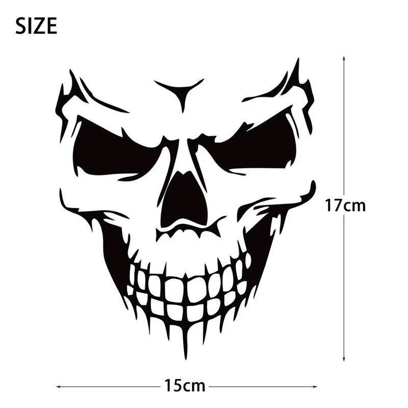 Skull Head Motorcycle Reflective/Laser Rainbow Stickers Decor Moto Helmet Motor Bike Scooter Body Windkeeping Accessories Decals