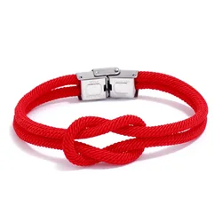 Fashion Knotted Bracelet Titanium Steel Buckle Bracelets for Couple Student Best Friend Party Gift Simple Jewelry