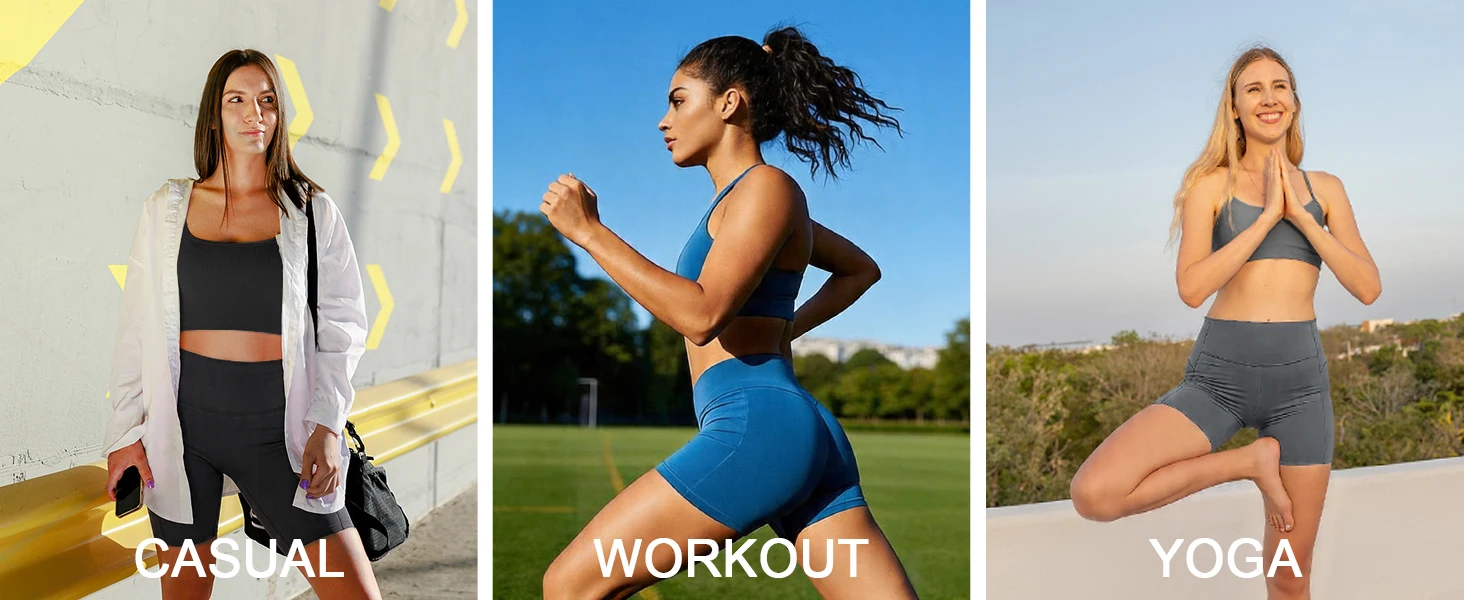 bike shorts with pockets women casual shorts for women high waisted running shorts women