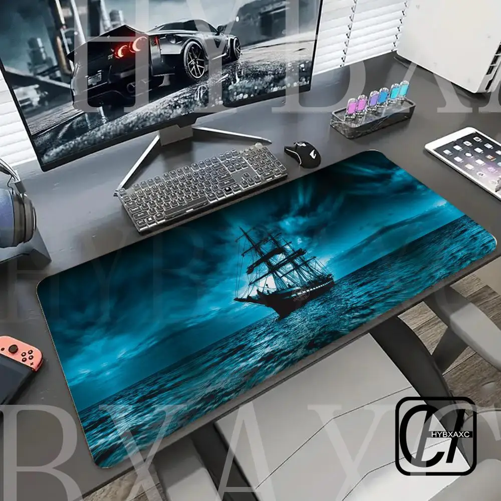 

Pirate Ship Gaming Mouse Pad, Extended Desk Mat ,Non-Slip Rubber HYBXAXC Mouse Mat,XXL Computer Table Surface For Accessories