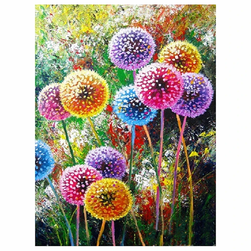 LZAIQIZG 5D DIY Diamond Painting Colorful Dandelion Diamond Embroidery Landscape Cross Stitch Handicraft Decoration For Home