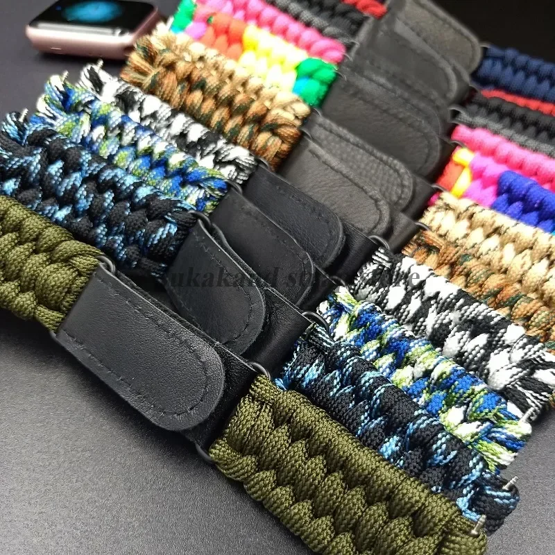 20mm 22mm Nylon Strap Sport Braided WatchBand for Samsung Galaxy Watch 7/6/5/4 Strap for Huewei Watch GT5/5Pro/4/3 Men Bracelet